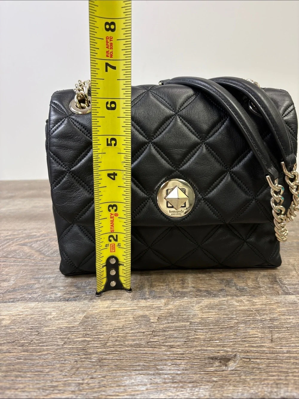 Kate Spade New York Black Quilted Leather Gold Chain Shoulder Bag